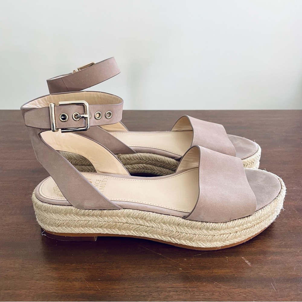 Vince Camuto Taupe Platform Espadrille Sandals